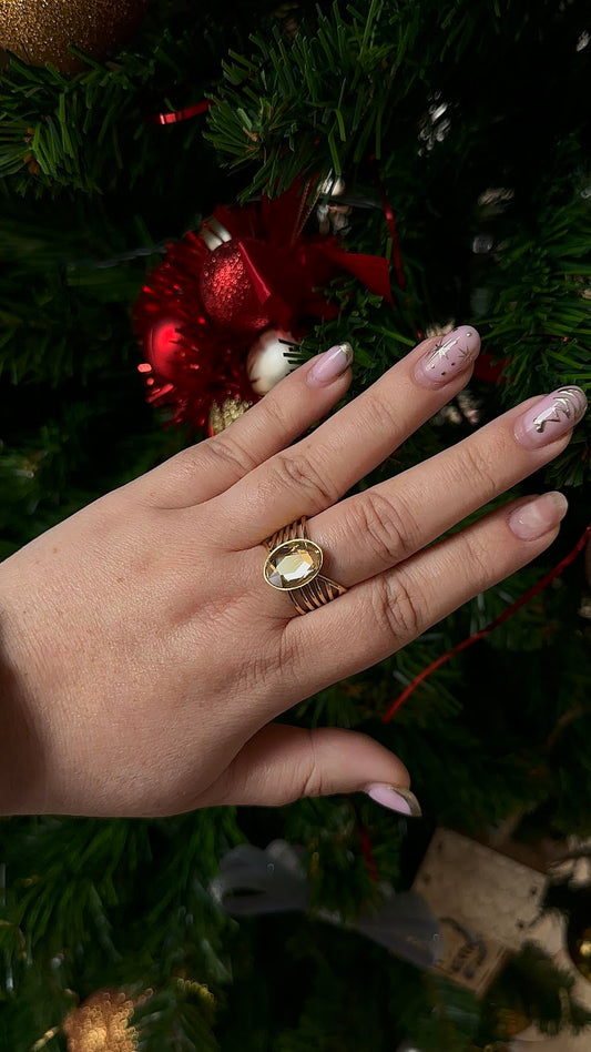 Bague Cristallo acier inoxydable et Cristal